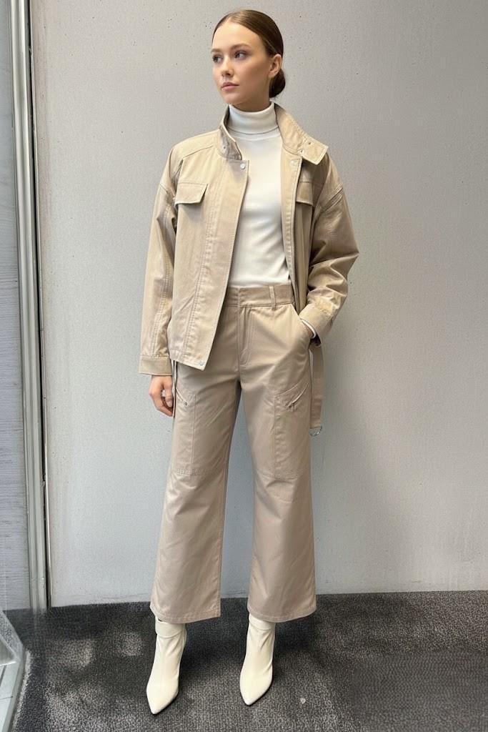 Kolu Pensli Yakalı Ceket CS261856