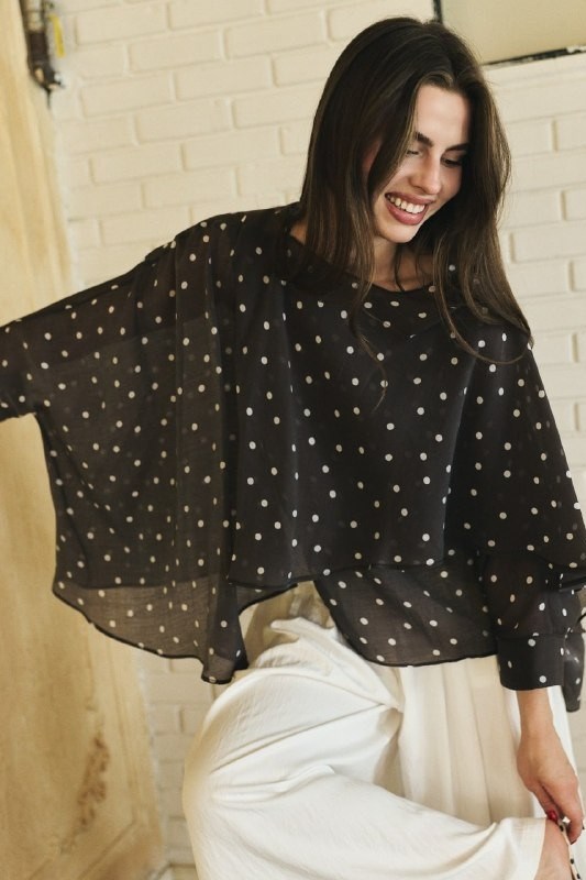 Puantiye Desenli Pelerin PR5088