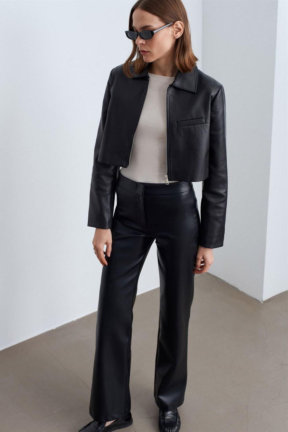 Suni Deri Çan Paça Pantolon DL72237