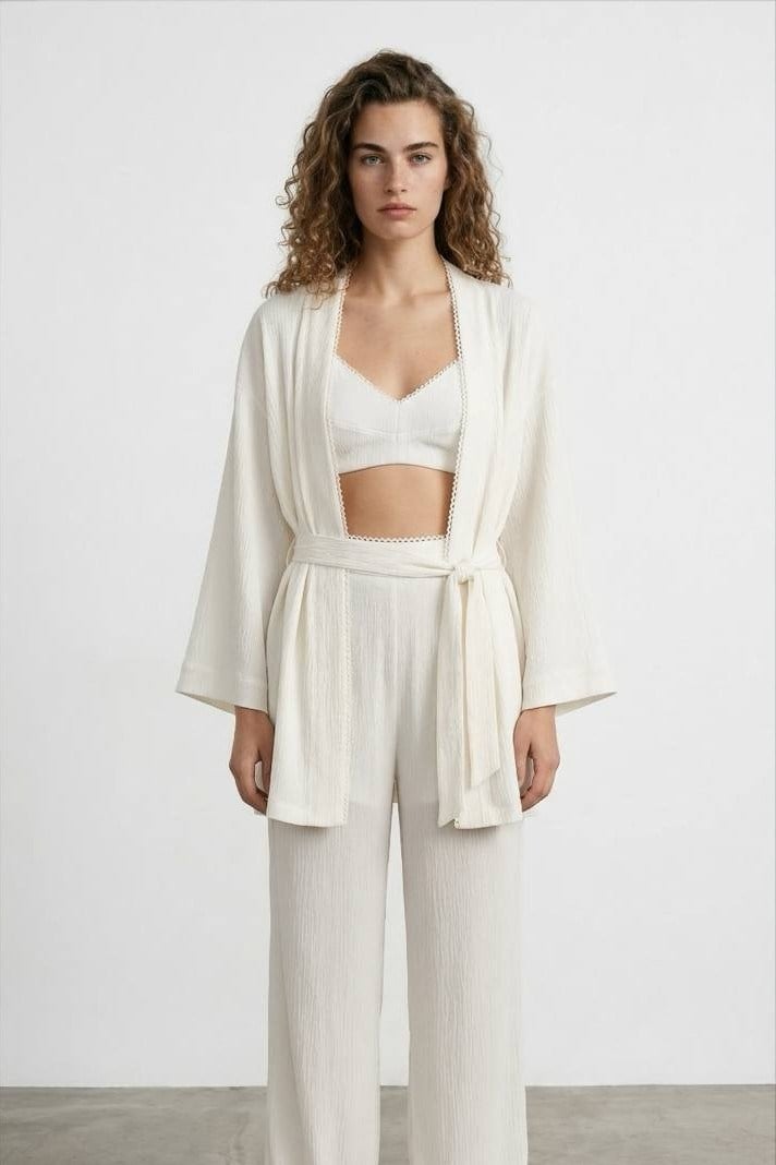 Şerit Detaylı Kimono QZ02248