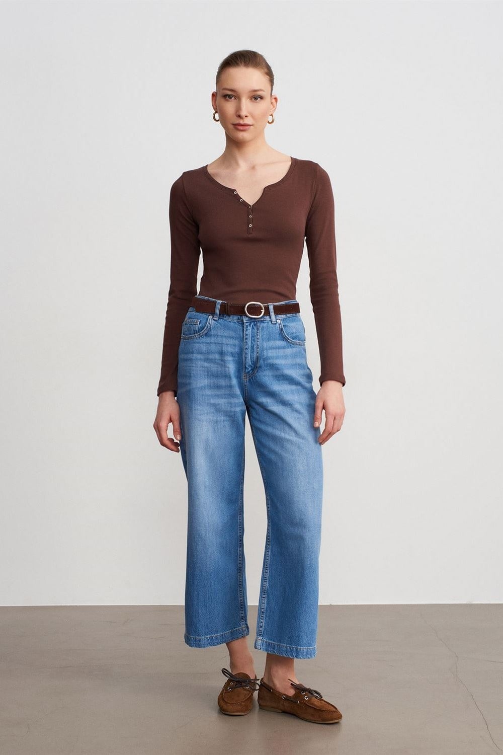 Tencel Kumaş Kemerli Bilek Paça Jean DL72298