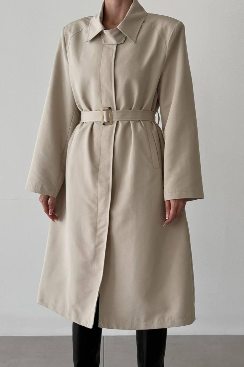 Kemer Detaylı Kolu Garnili Trençkot QZ00001