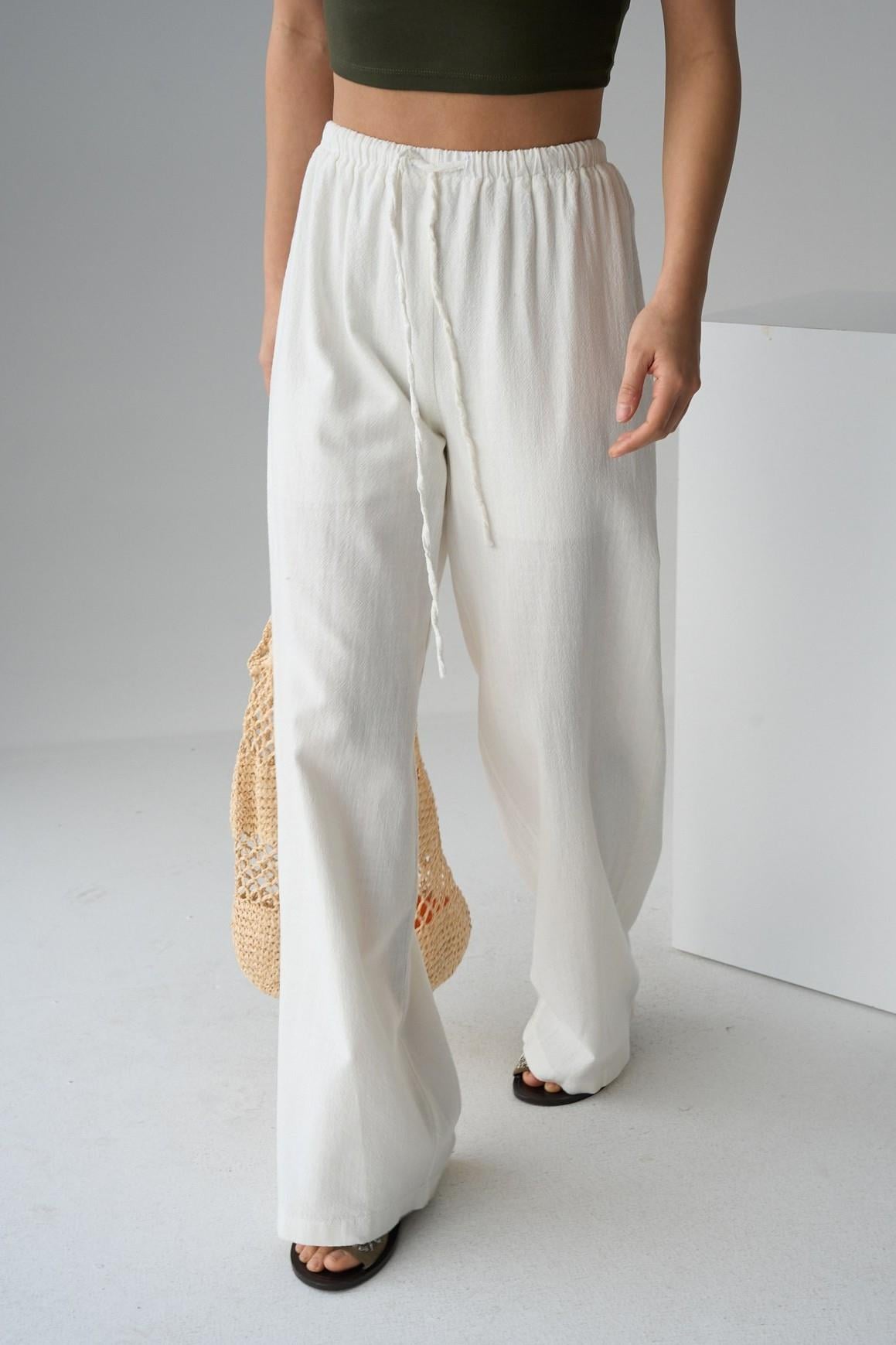 Beli Lastikli Keten Pantolon QS251005