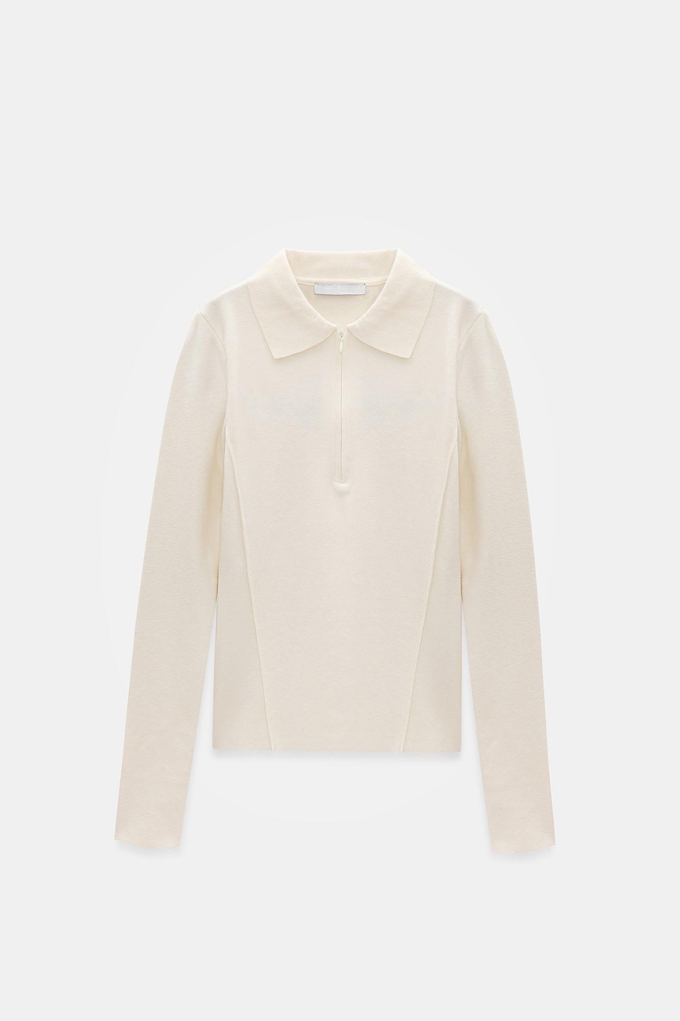 Kaşmir Karışımlı Fermuarlı Kazak DL10862