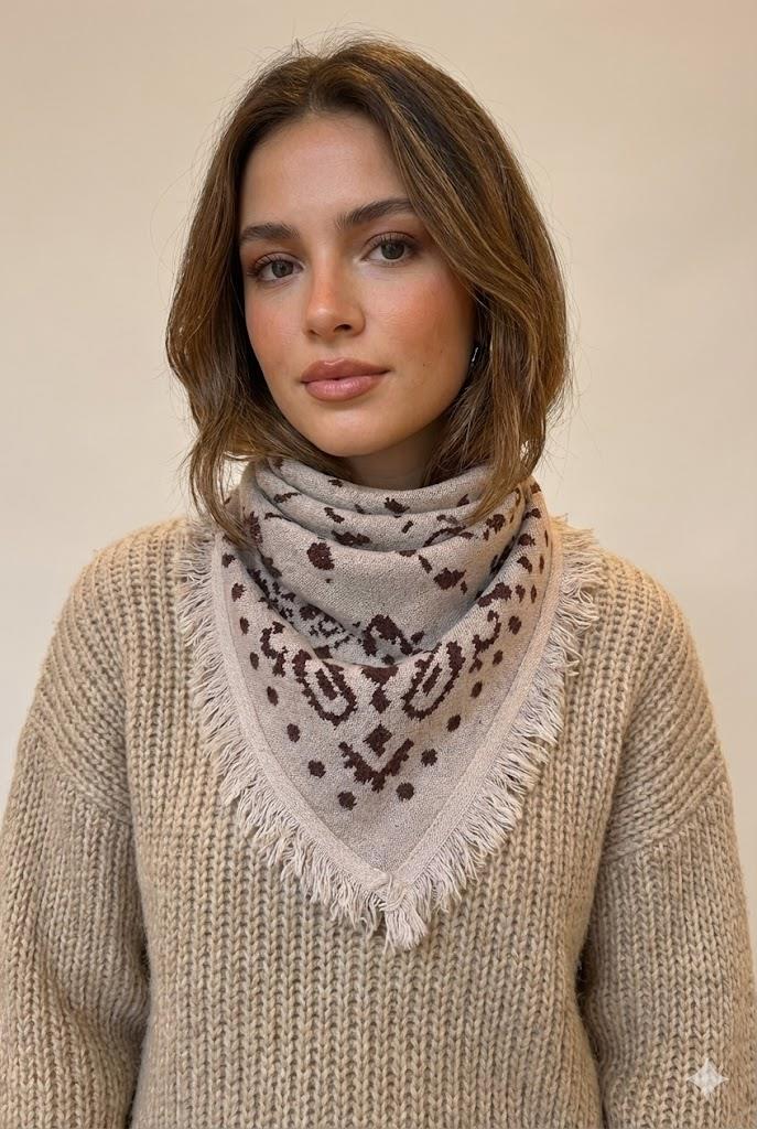 Desenli Yumuşak Dokulu Küçük Boy Şal QS261001