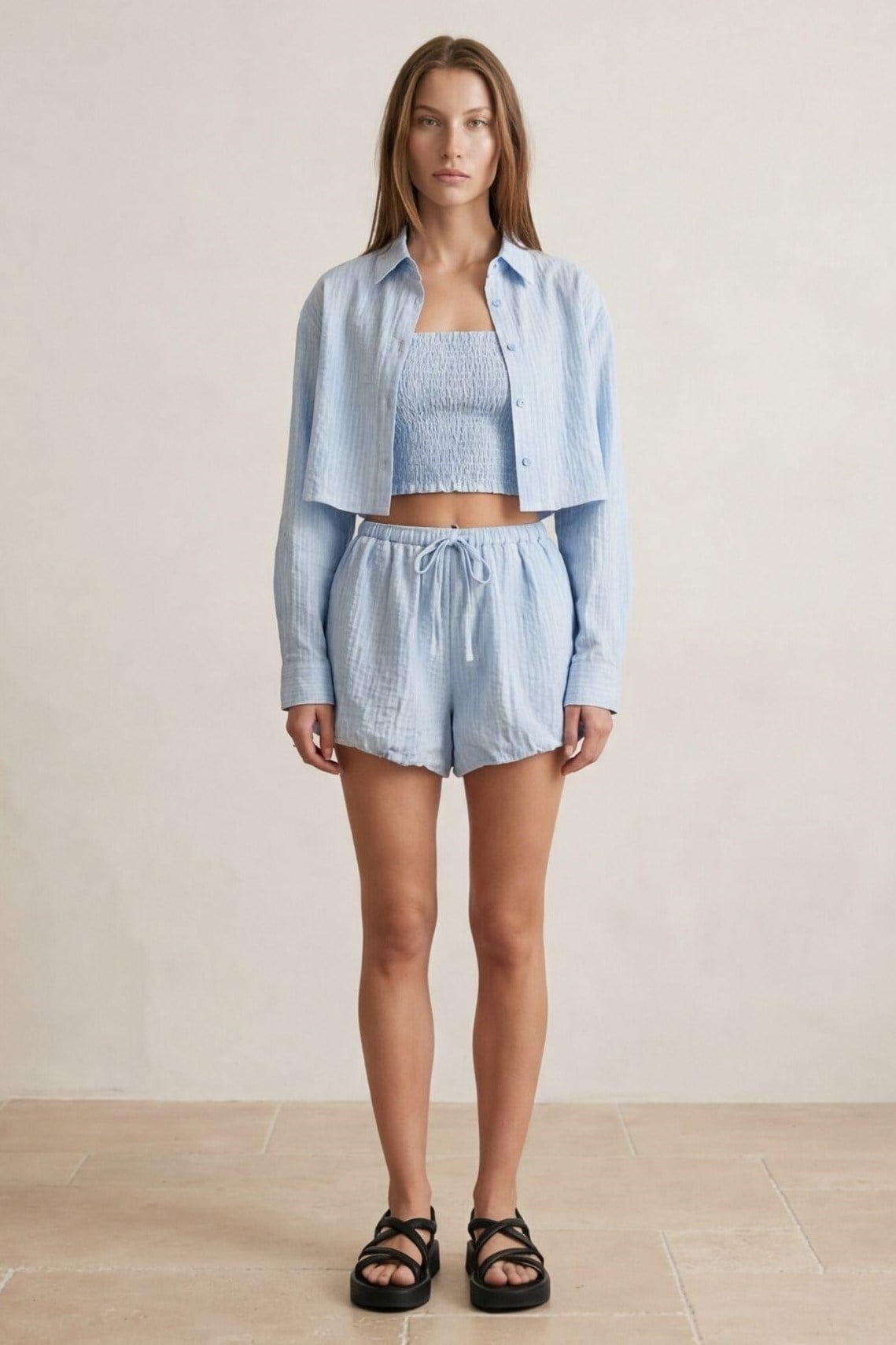 Bağlama Detaylı Mini Balon Şort QZ01961