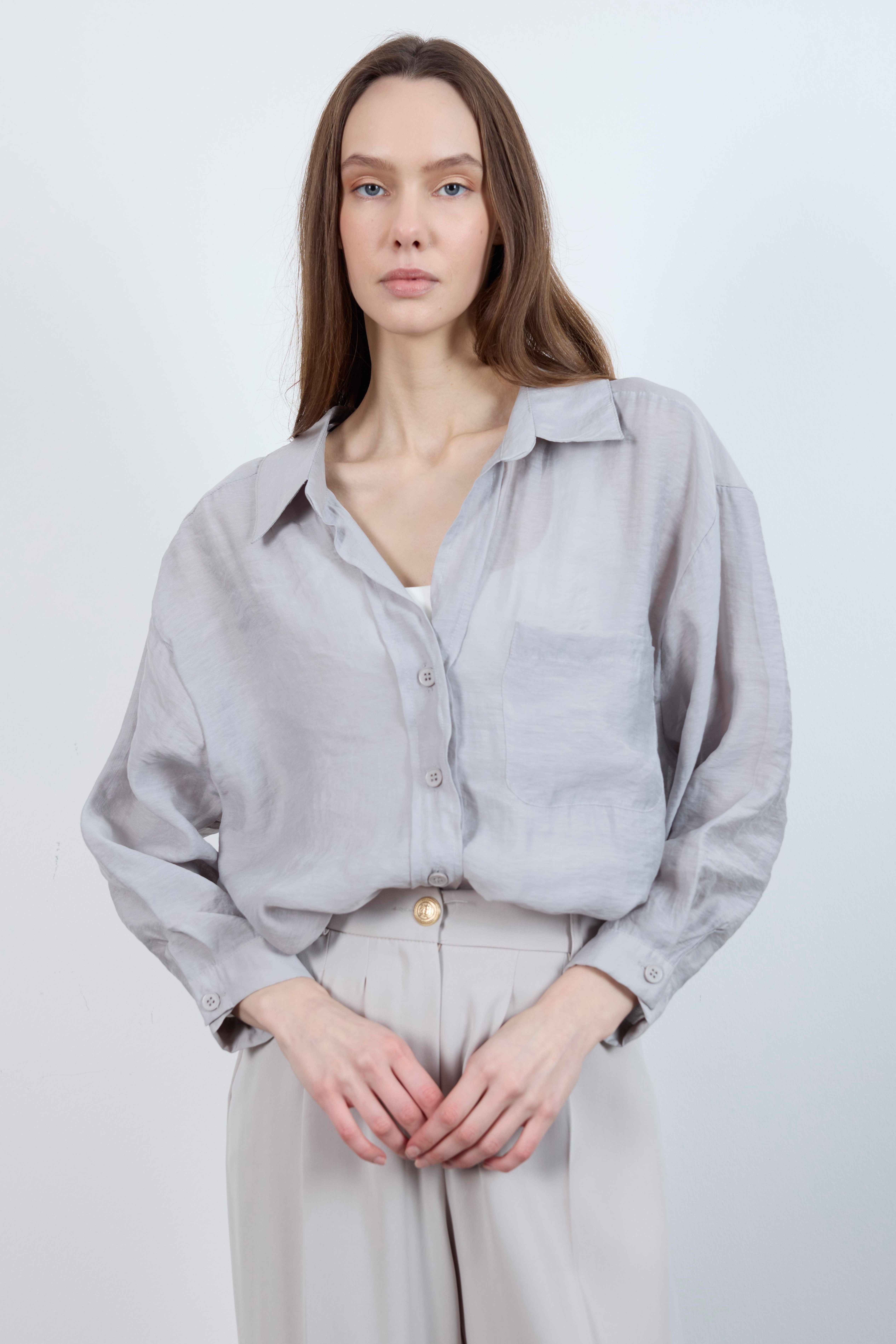 Düşük Omuzlu Oversize Gömlek PR4612