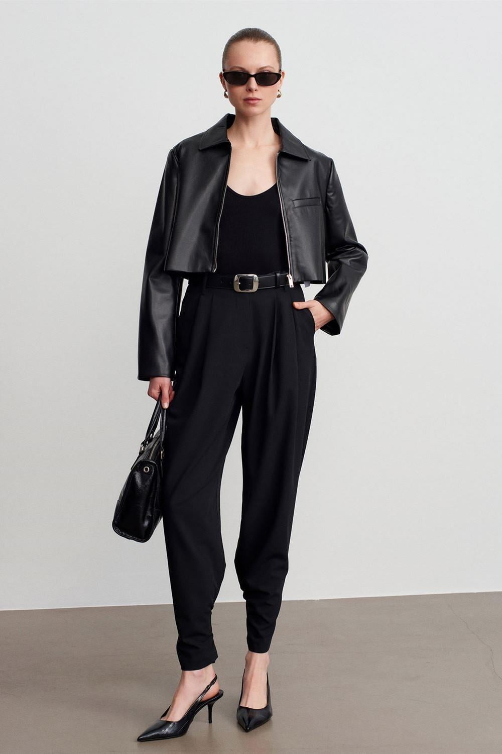 Pileli Düğmeli Palazzo Pantolon DL72228