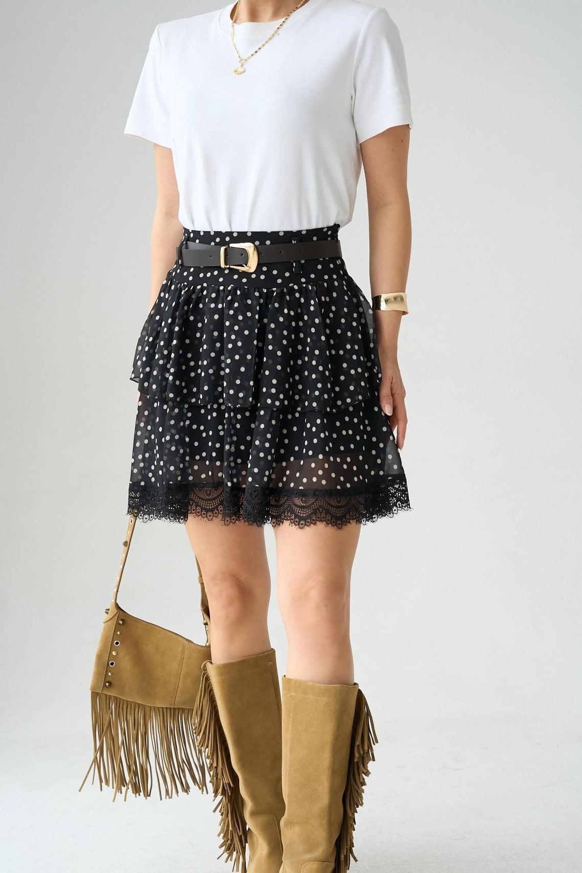 Kemer Detaylı Volanlı Etek QS261010