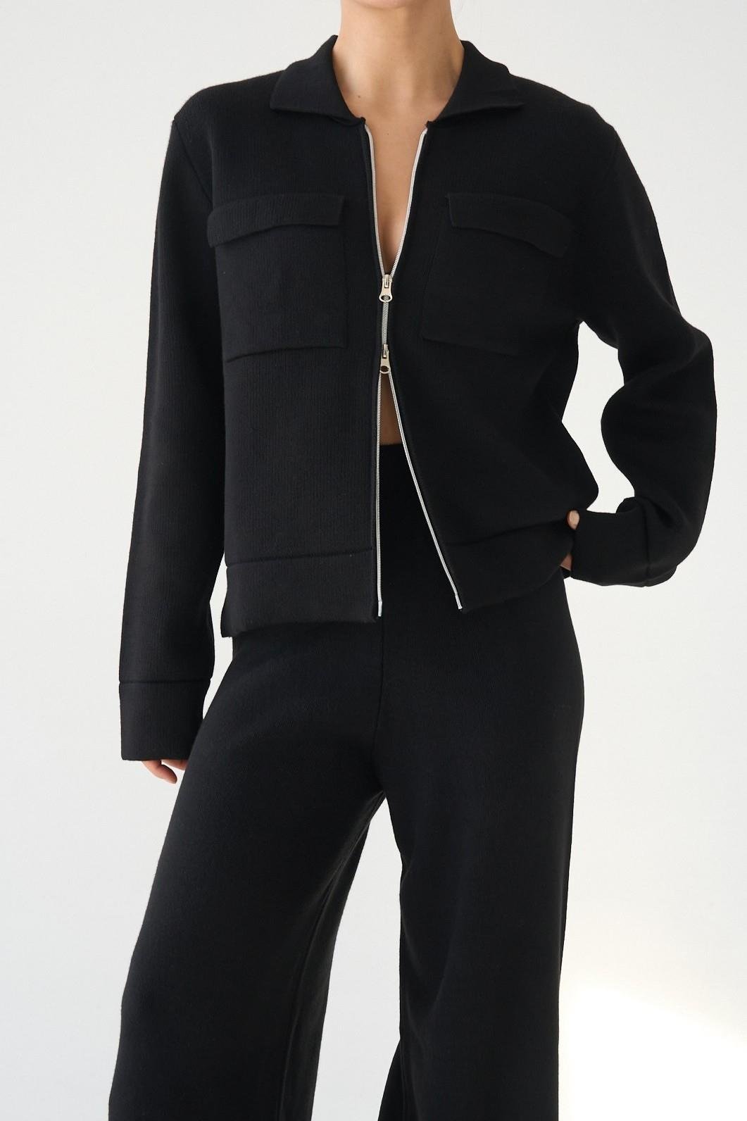 Polo Yaka Çift Cepli Hırka QS251076