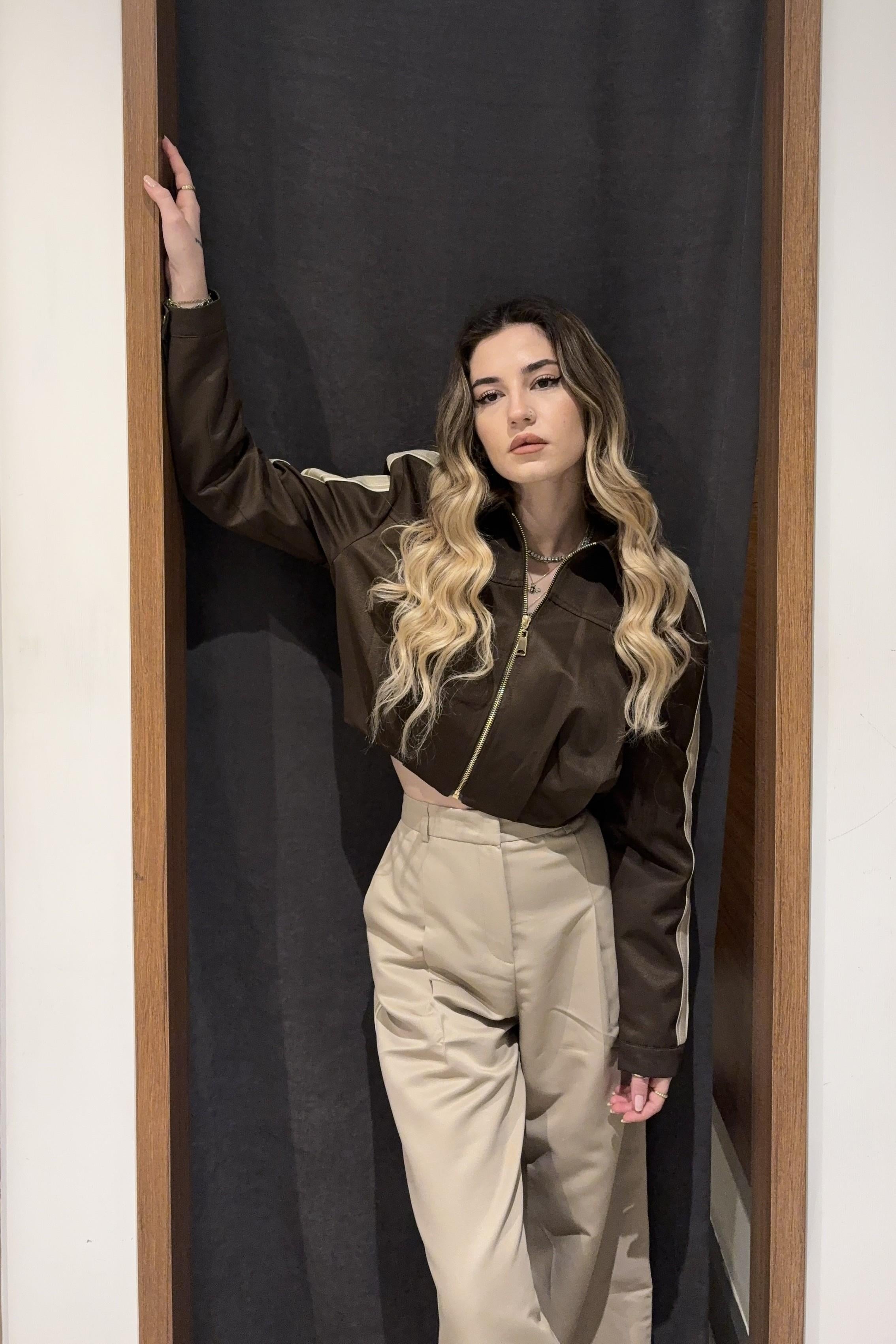 Şerit Detaylı Geniş Paça Pantolon QZ01567