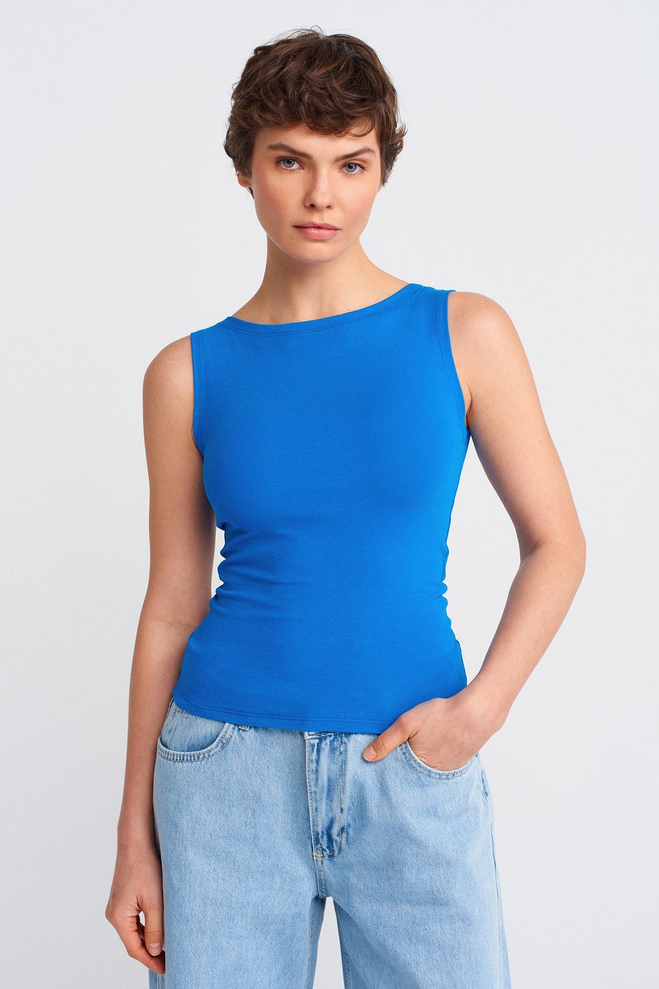 Kayık Yaka Kolsuz Top DL20868