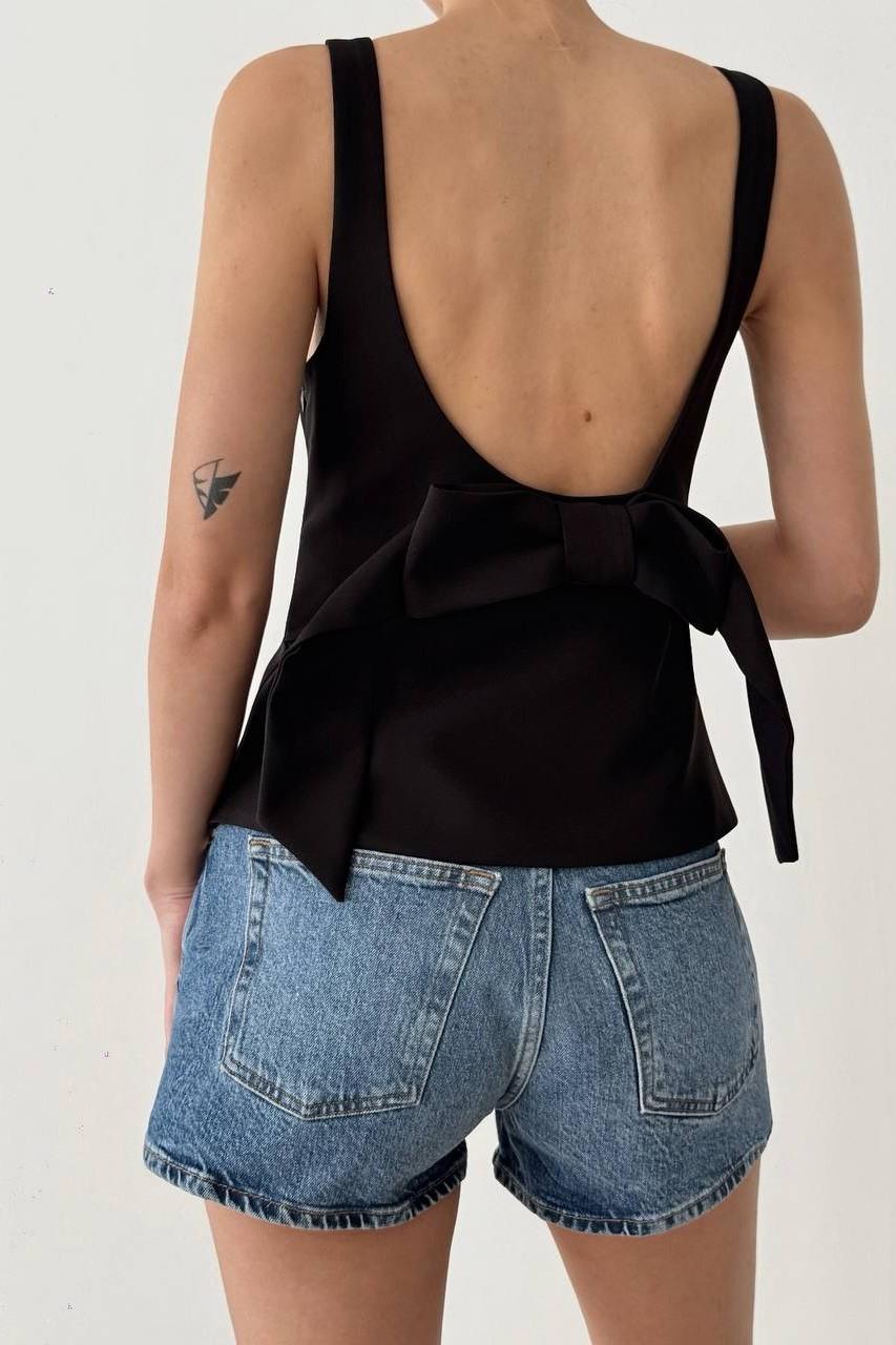 Sırtı Fiyonk Detaylı Kalın Askılı Bluz QZ00669