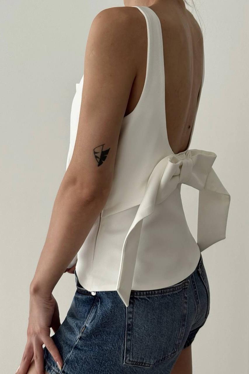 Sırtı Fiyonk Detaylı Kalın Askılı Bluz QZ00669