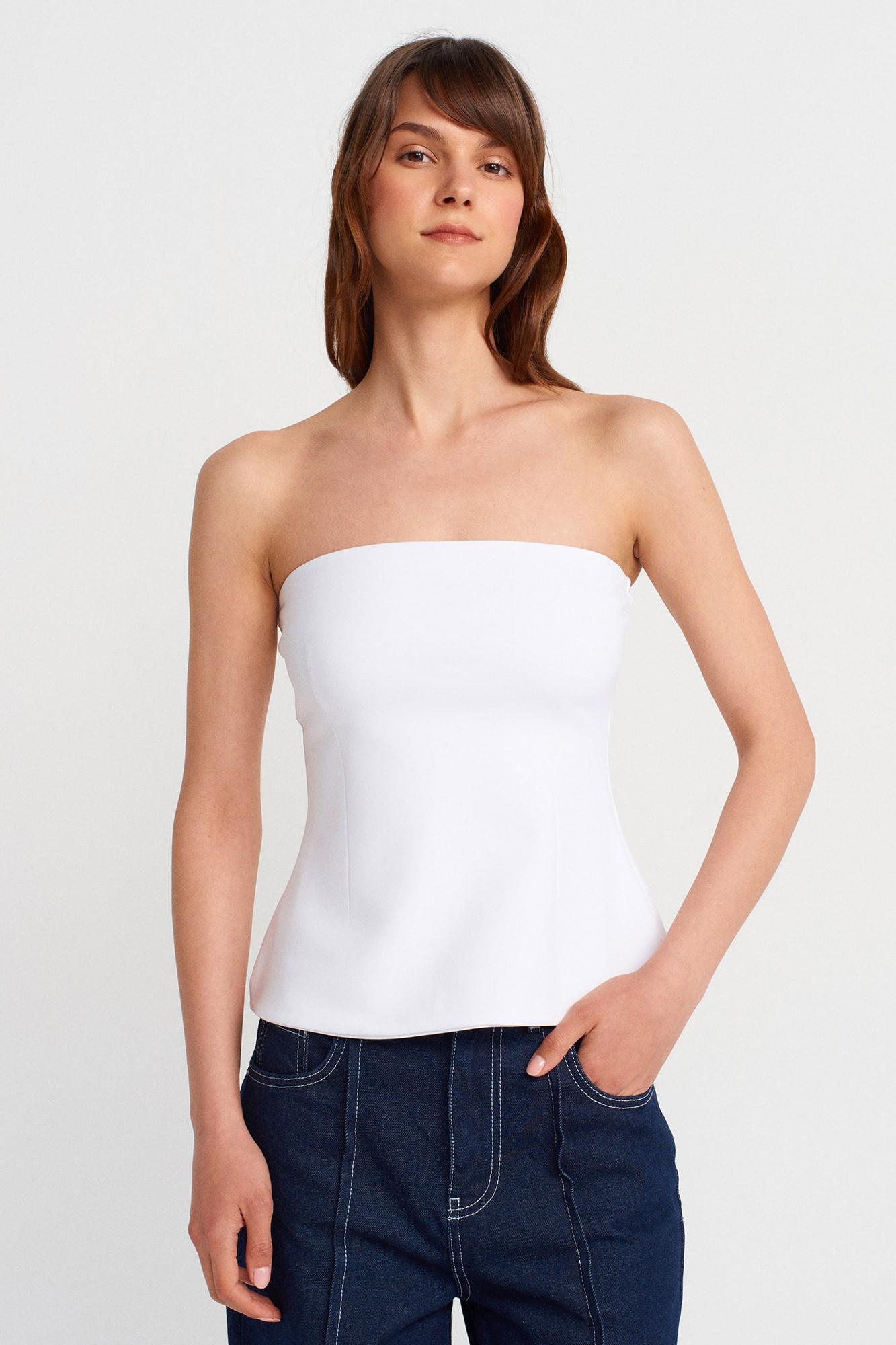 Straplez Peplum Bluz DL31860