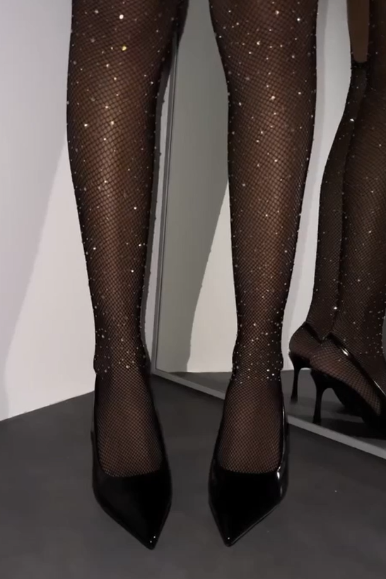 Taşlı File Çorap MW1234