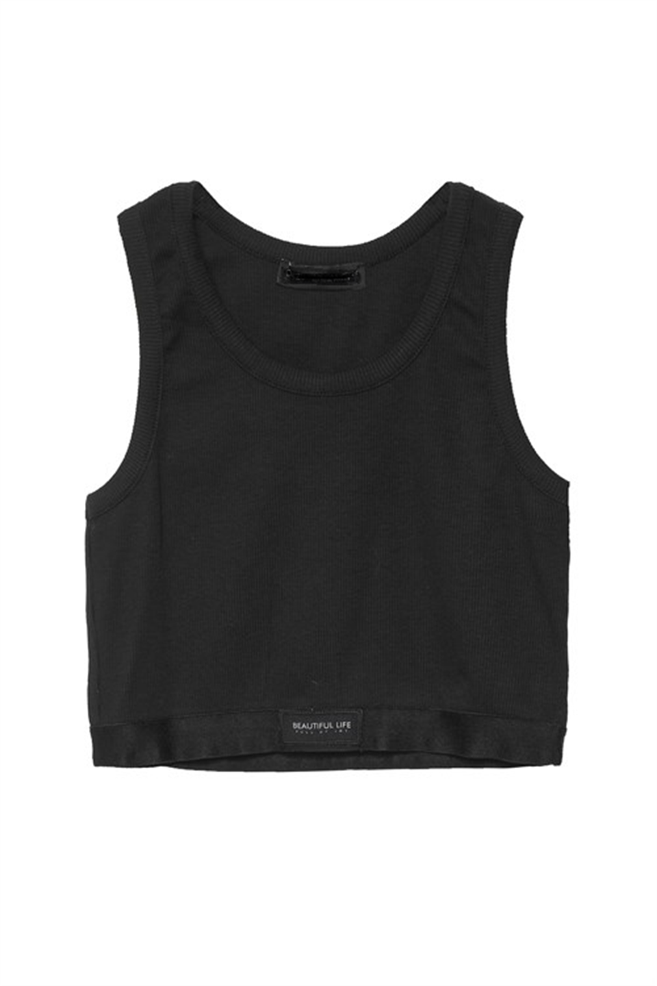 Yuvarlak Yaka Beli Lastikli Crop QZ60051