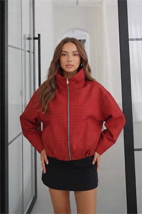 Ekose Desenli Bomber Ceket HF508415