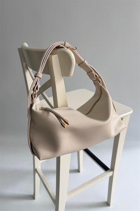 Kemer Askı Detaylı Fermuarı Düğümlü Omuz Çantası SD54142