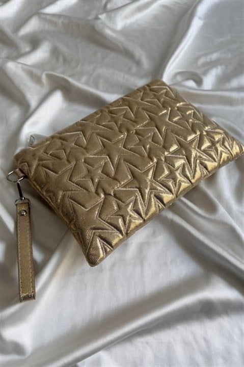 Yıldız Desenli Parlak Clutch Çanta SD5478