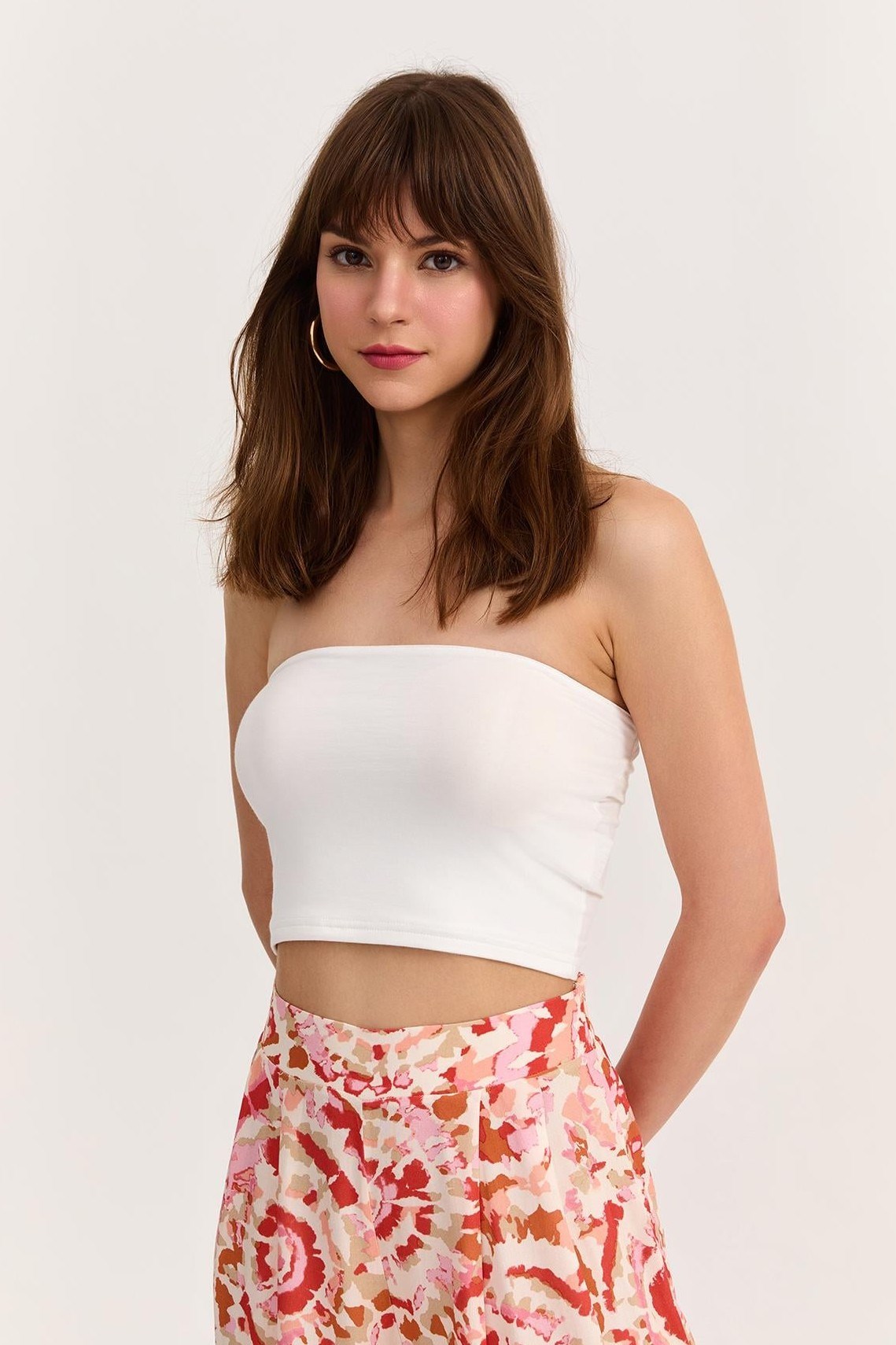 Göğüs Pedli Straplez Crop QZ23369