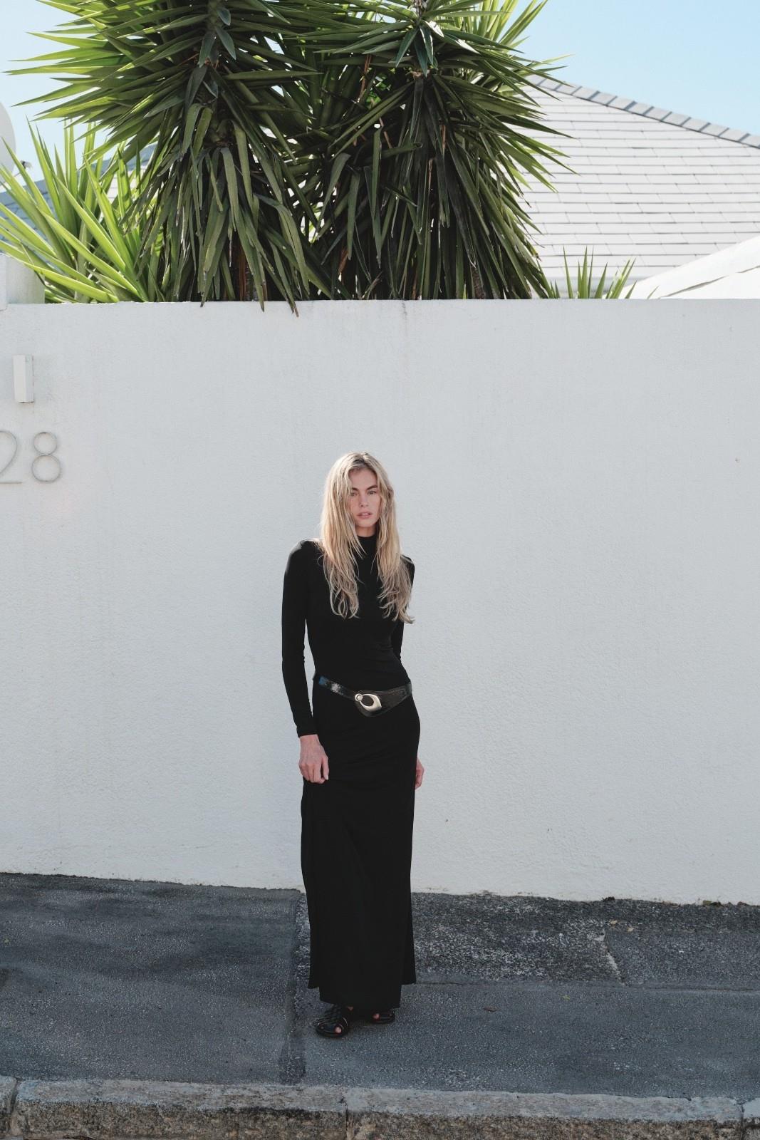 Balıkçı Yaka Kemer Detaylı Maxi Elbise PY12413