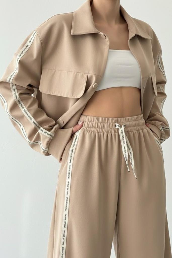 Kumaş Matchli Etiket Detaylı Ceket QZ510082