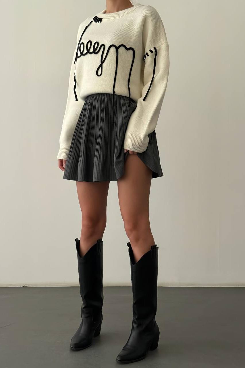 Pileli Şortlu Mini Etek QZ41573