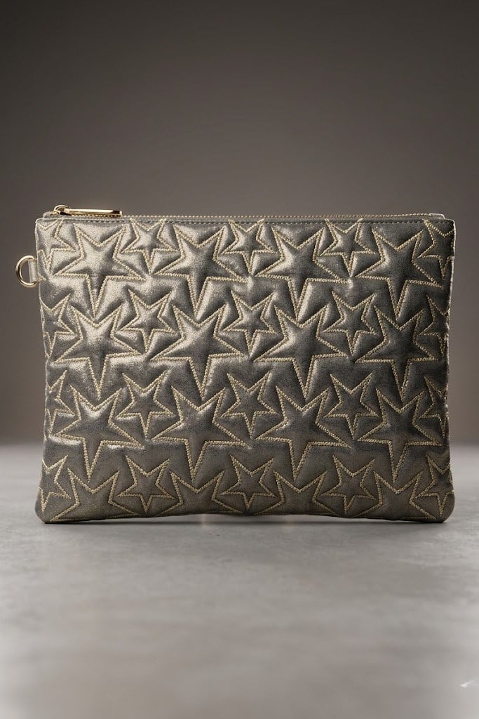 Yıldız Desenli Parlak Clutch Çanta SD5478