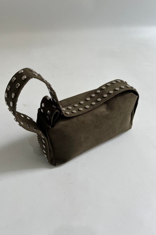 Metal Aksesuarlı Süet Omuz Çantası SD2247