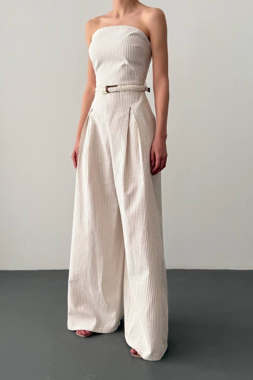 Straplez Kemer Detaylı Tulum QZ00356