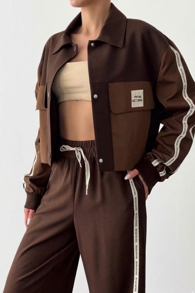 Kumaş Matchli Etiket Detaylı Ceket QZ510082