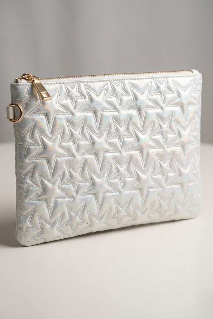 Yıldız Desenli Parlak Clutch Çanta SD5478