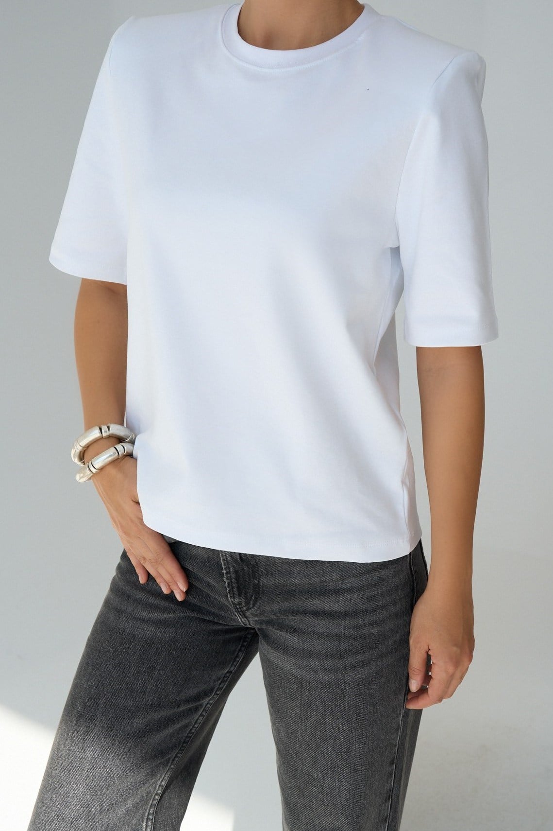 Vatkalı Bisiklet Yaka T-shirt QS241134