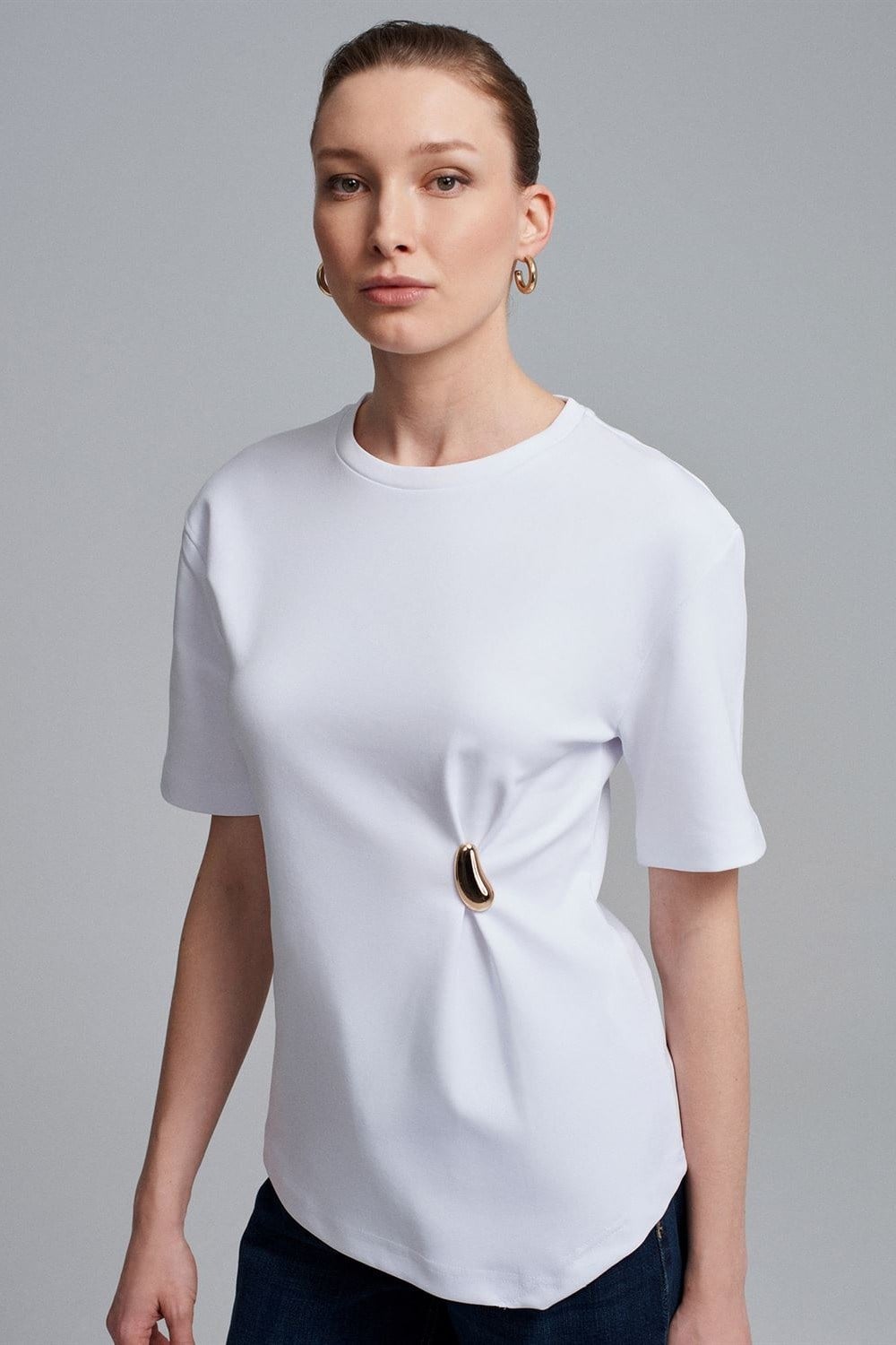 Aksesuar Detaylı Kısa Kollu T-shirt DL32445