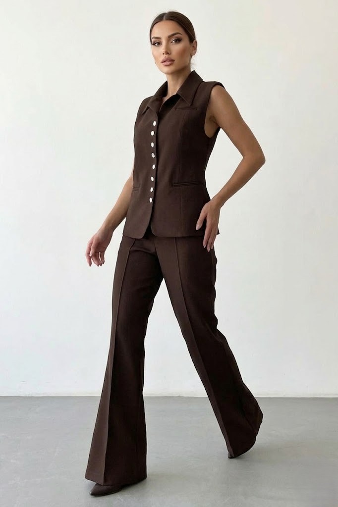 İspanyol Paça Kemerli Pantolon QZ01061