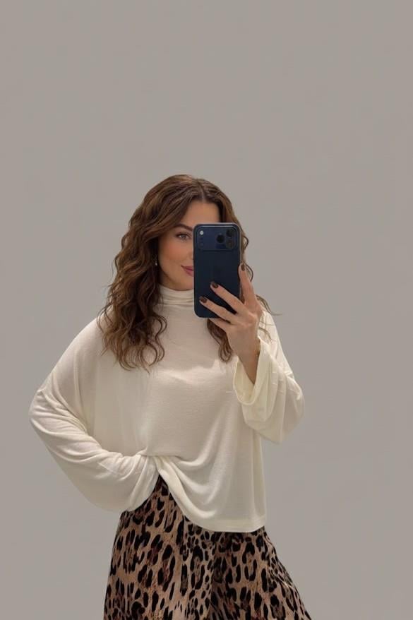 Balıkçı Yaka Oversize Bluz QS261002