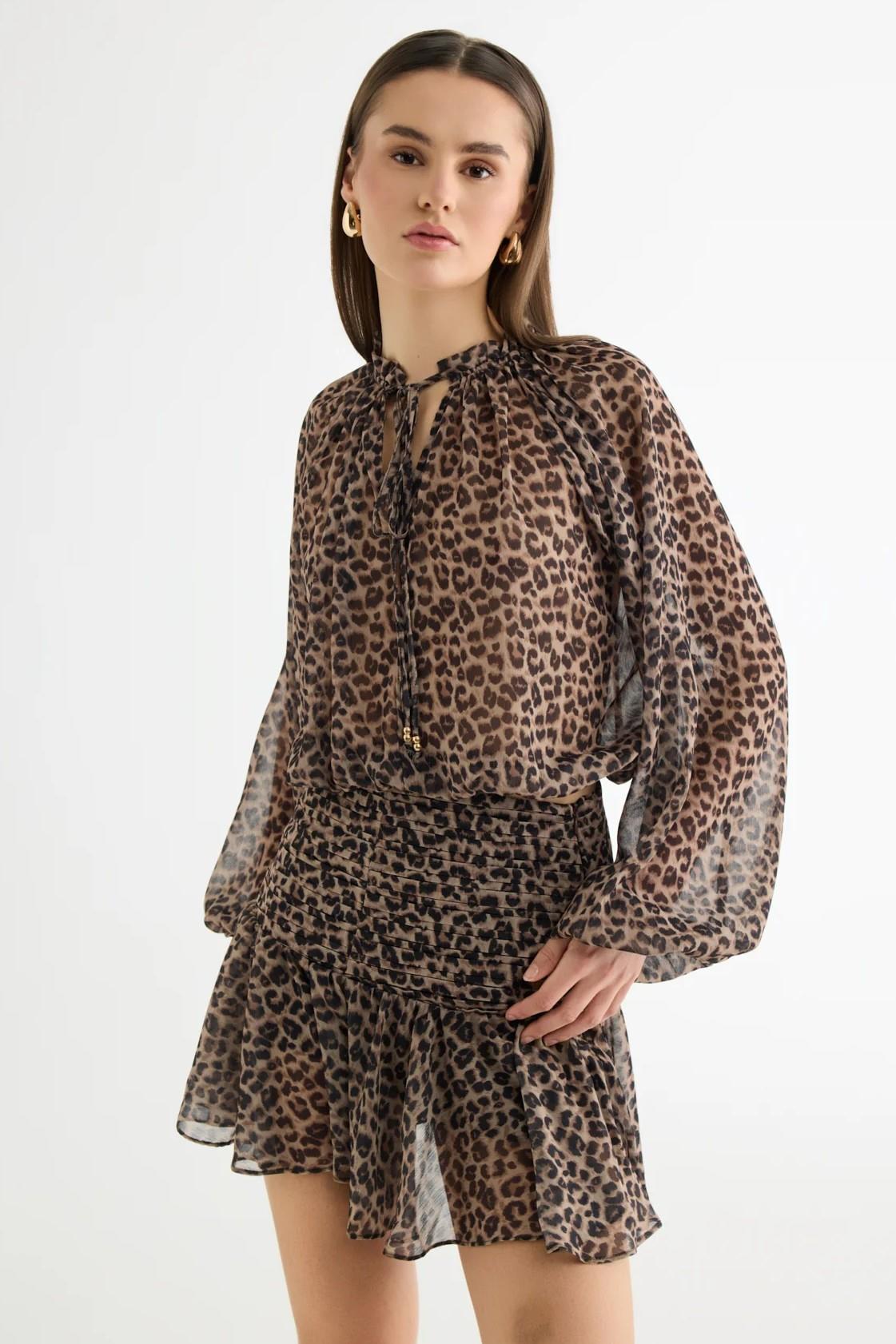 Bağlama Detaylı Şifon Bluz QZ01415