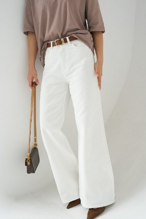 Kemer Detaylı Wide Leg Jean QS251021