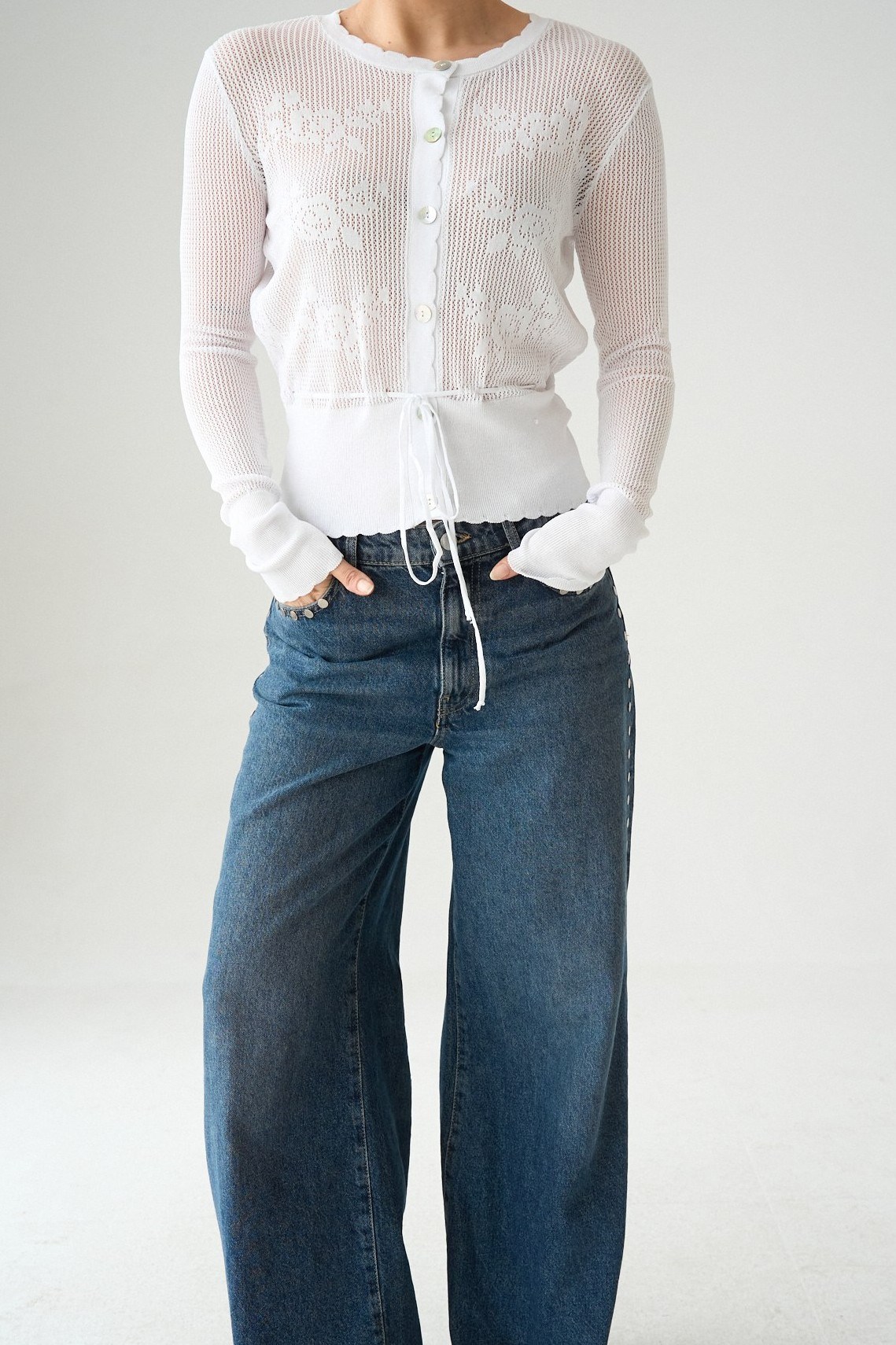 Belden Bağlamalı İşleme Detaylı Hırka QS261020