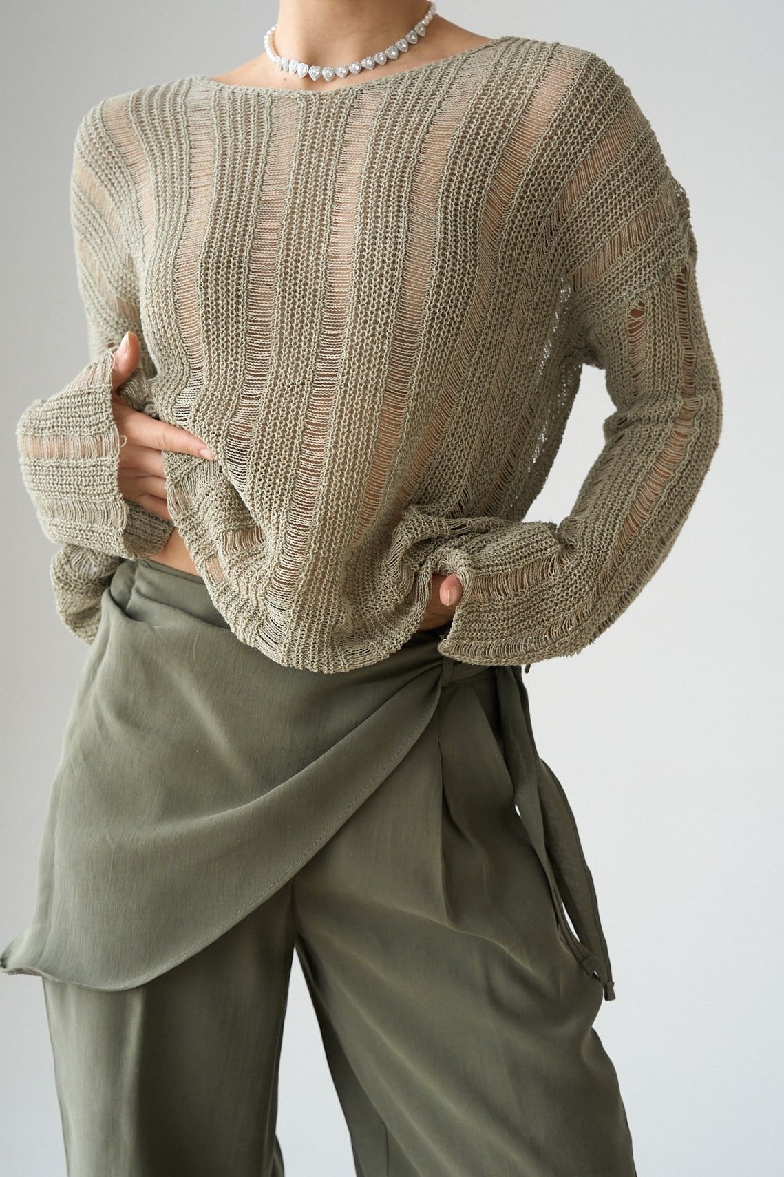 Kendinden Yakalı Ajur Detaylı Kazak QS26051