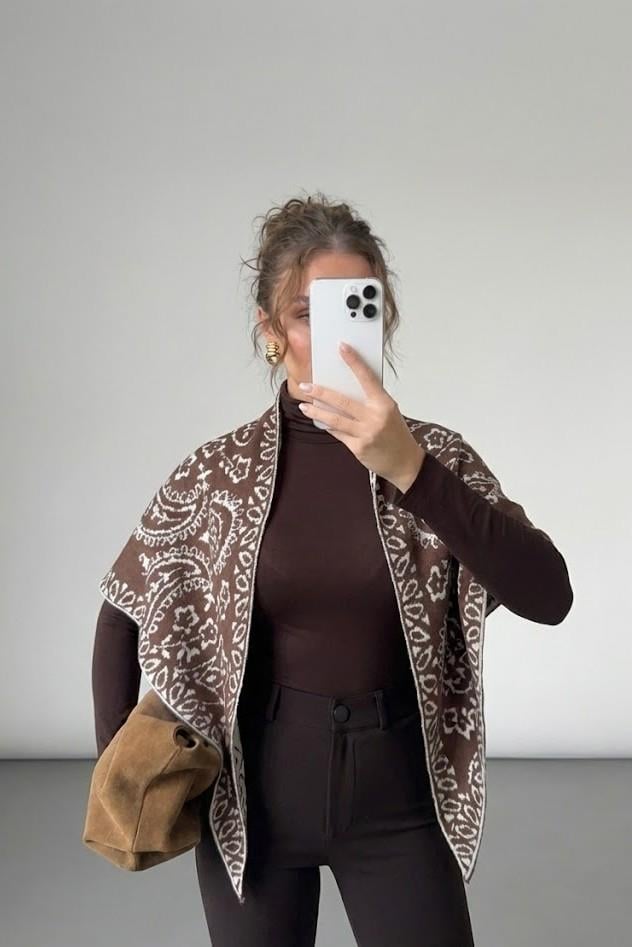 Desenli Triko Şal QS251004