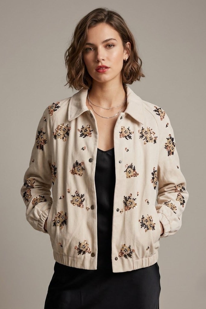 Boncuk İşlemeli Düğme Detaylı Ceket RB99940