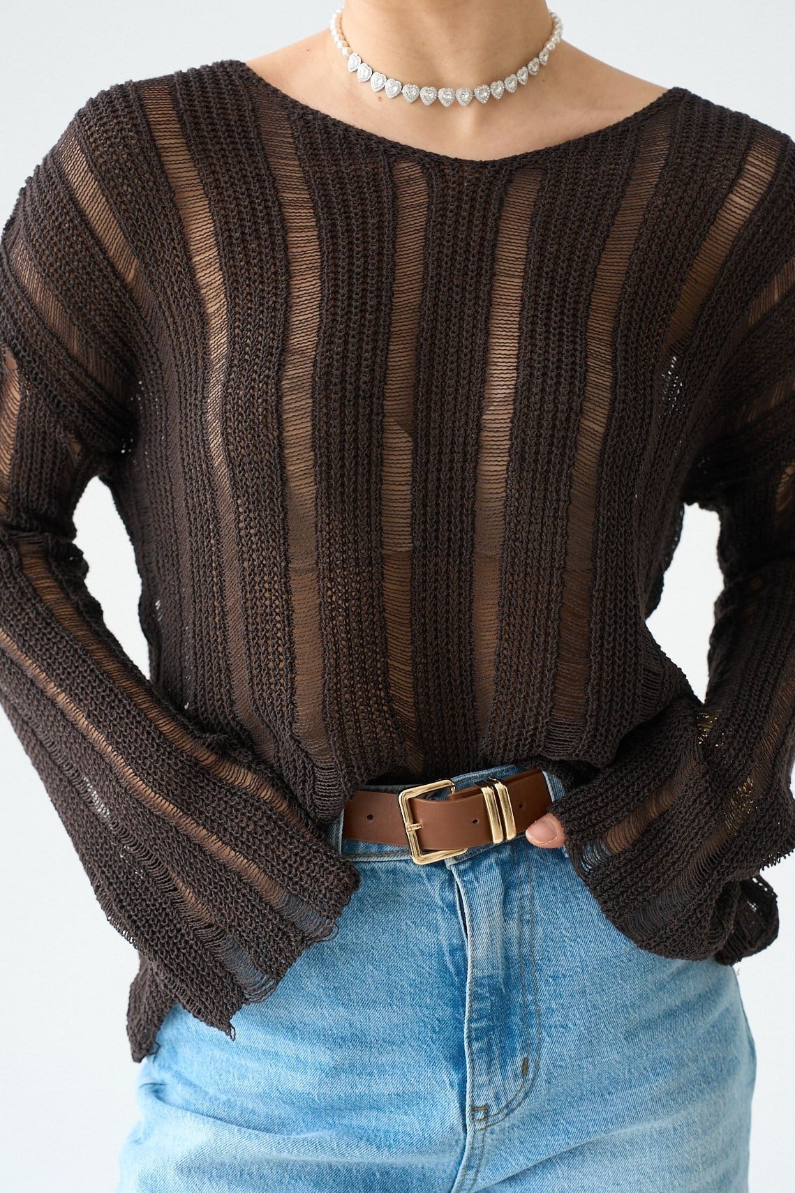 Kendinden Yakalı Ajur Detaylı Kazak QS26051