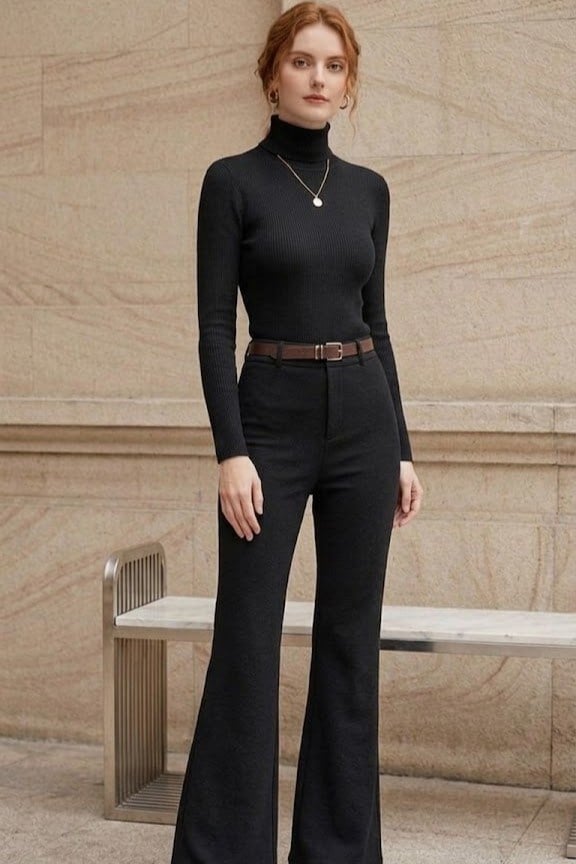 Kemer Detaylı Flare Pantolon PR0099