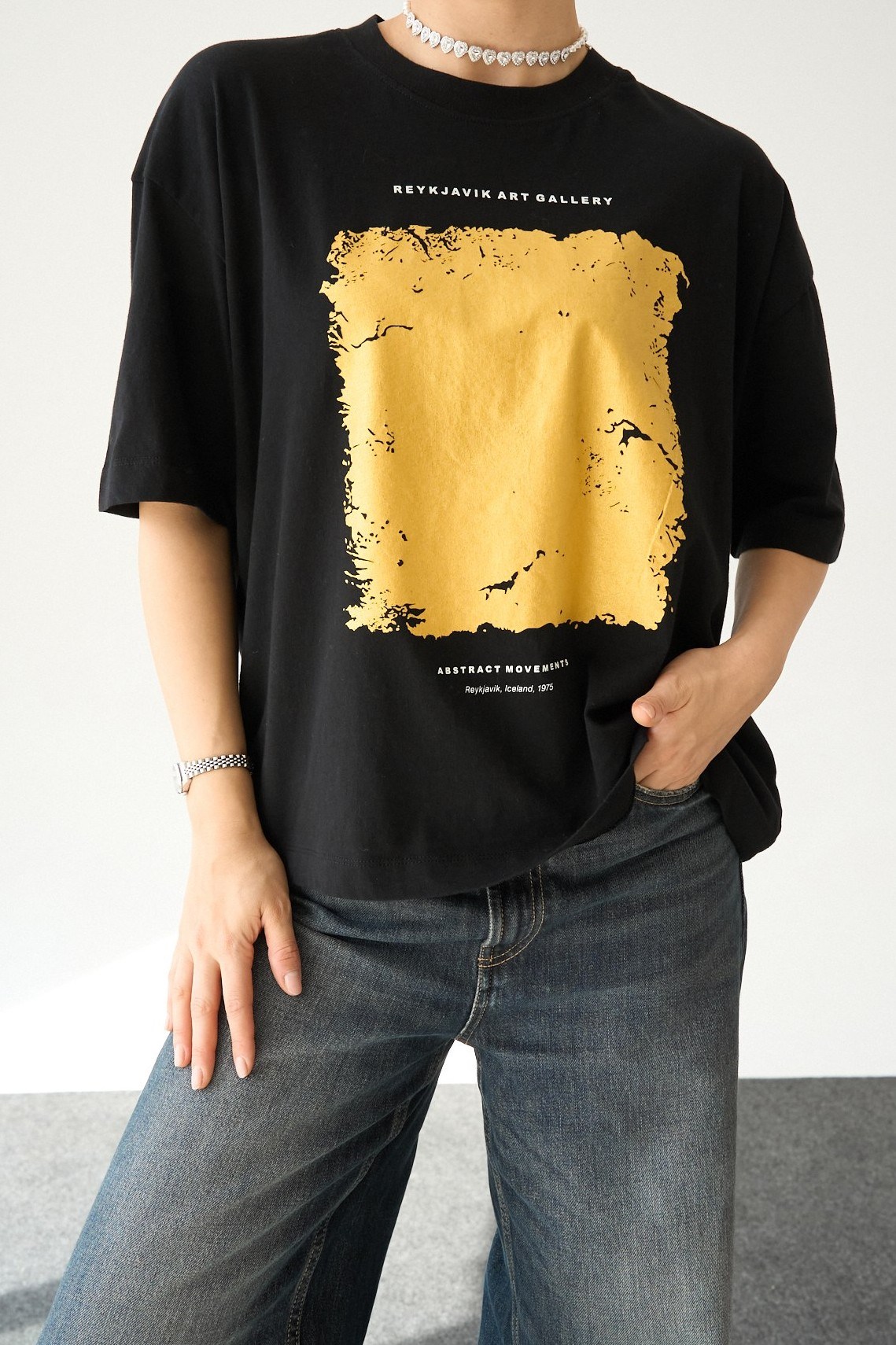 Baskı Detaylı Oversize T-shirt QS261049