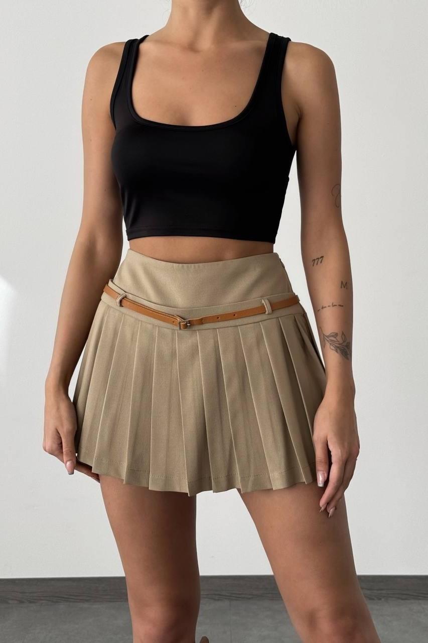 Pile Detaylı Mini Şort Etek QZ41630