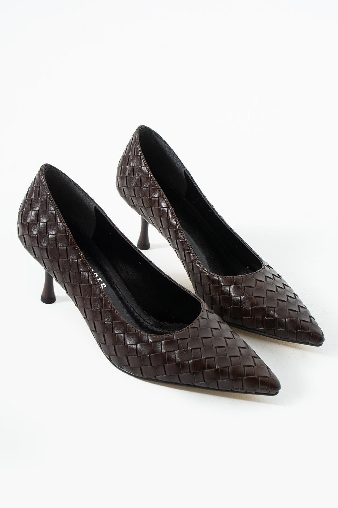 Örgü Desenli Sivri Burun Topuklu Ayakkabı SD8890