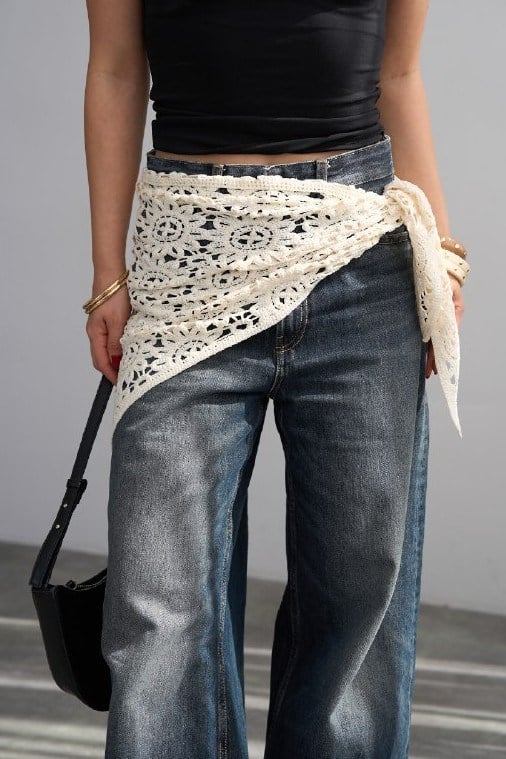 Orta Boy Ajur Detaylı Şal QS261002