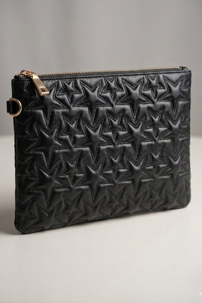 Yıldız Desenli Parlak Clutch Çanta SD5478